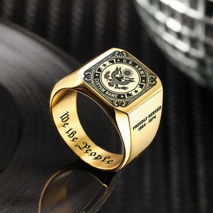 US Army – Engraved Men's Ring – Military Honor Seal