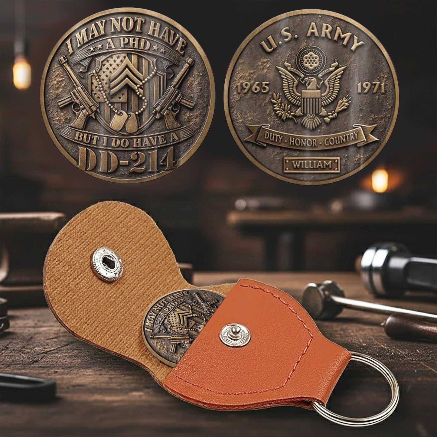 US Army – Military Printed Challenge Coin – Vintage Service Shield