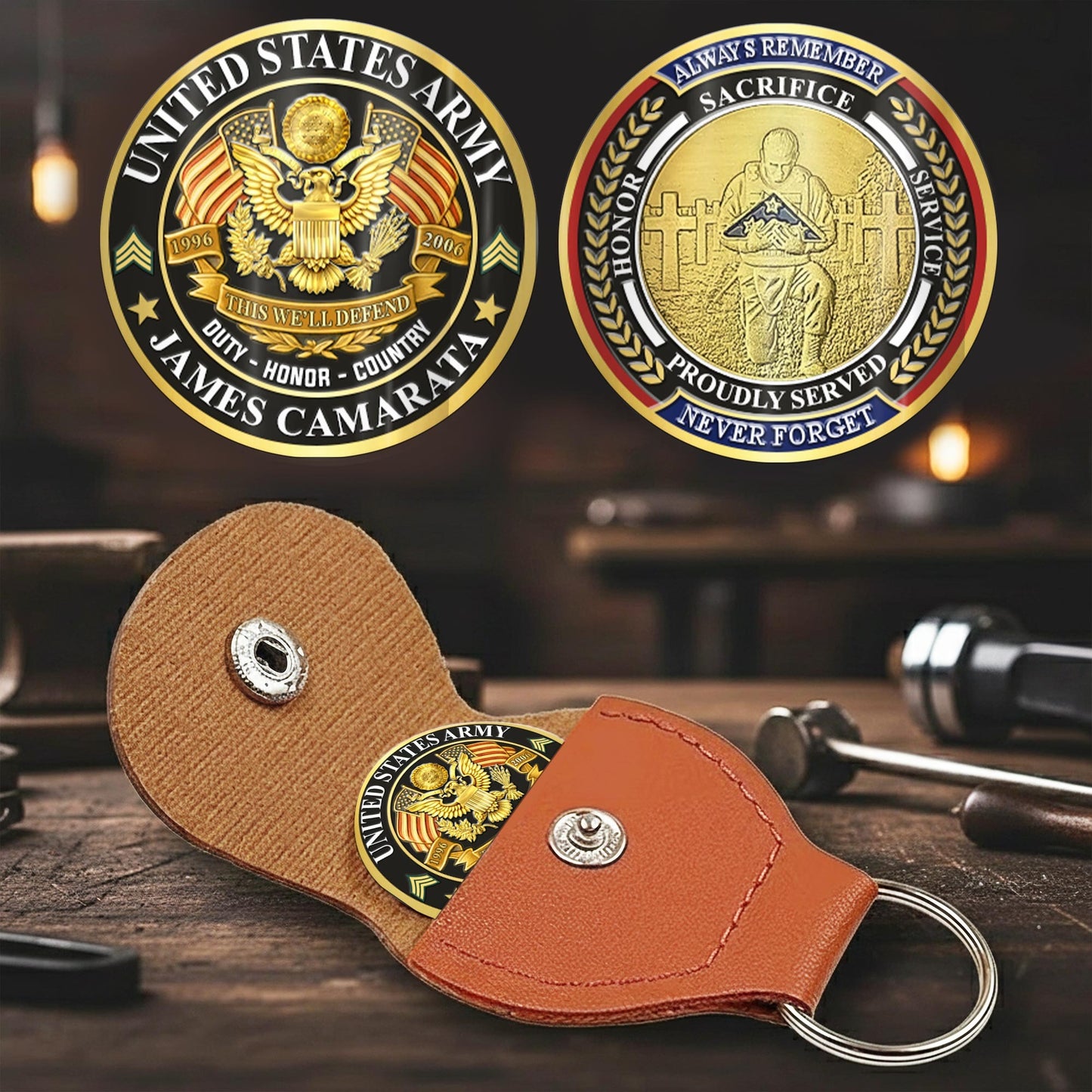 US Army – Military Printed Challenge Coin – Patriot Gold Seal