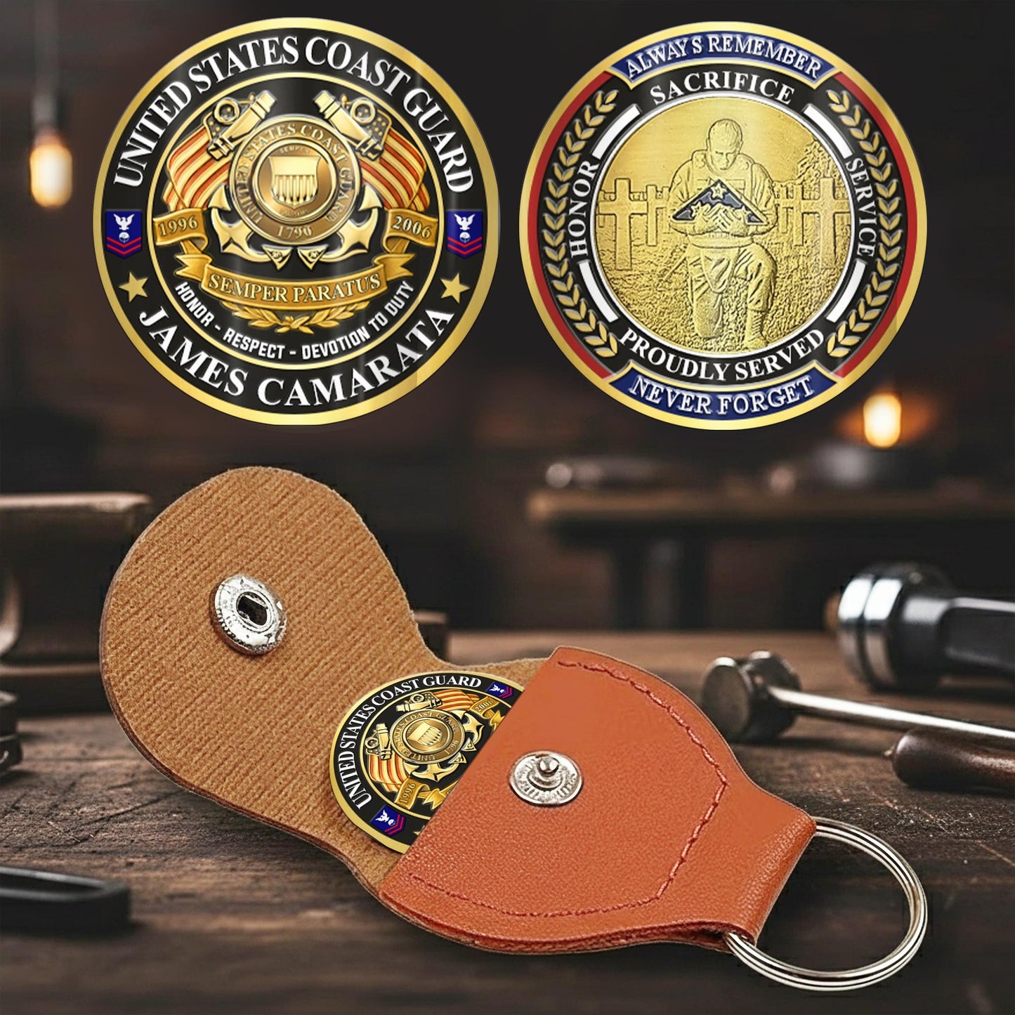 US Coast Guard – Military Printed Challenge Coin – Patriot Gold Seal