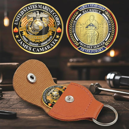 US Marine Corps – Military Printed Challenge Coin – Patriot Gold Seal