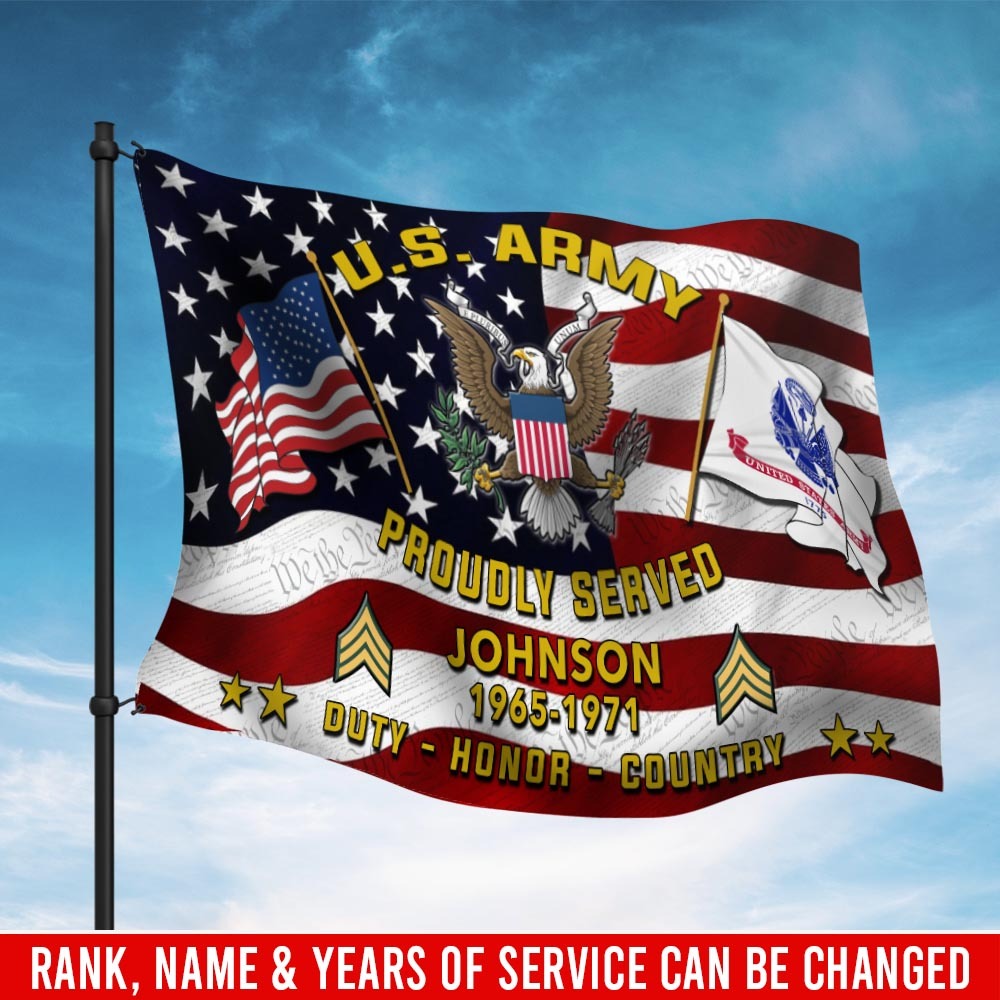 U.S. Army Flying Flag –  DUTY - HONOR - COUNTRY