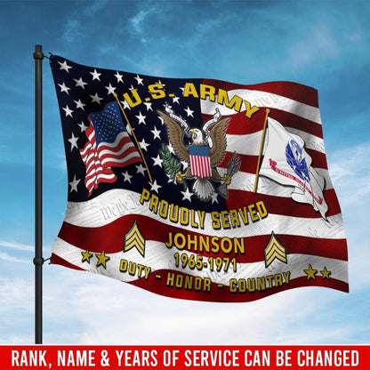 U.S. Army Flying Flag –  DUTY - HONOR - COUNTRY