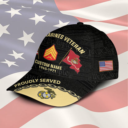US Marine Corps – Classic Cap – Proudly Served - Flag