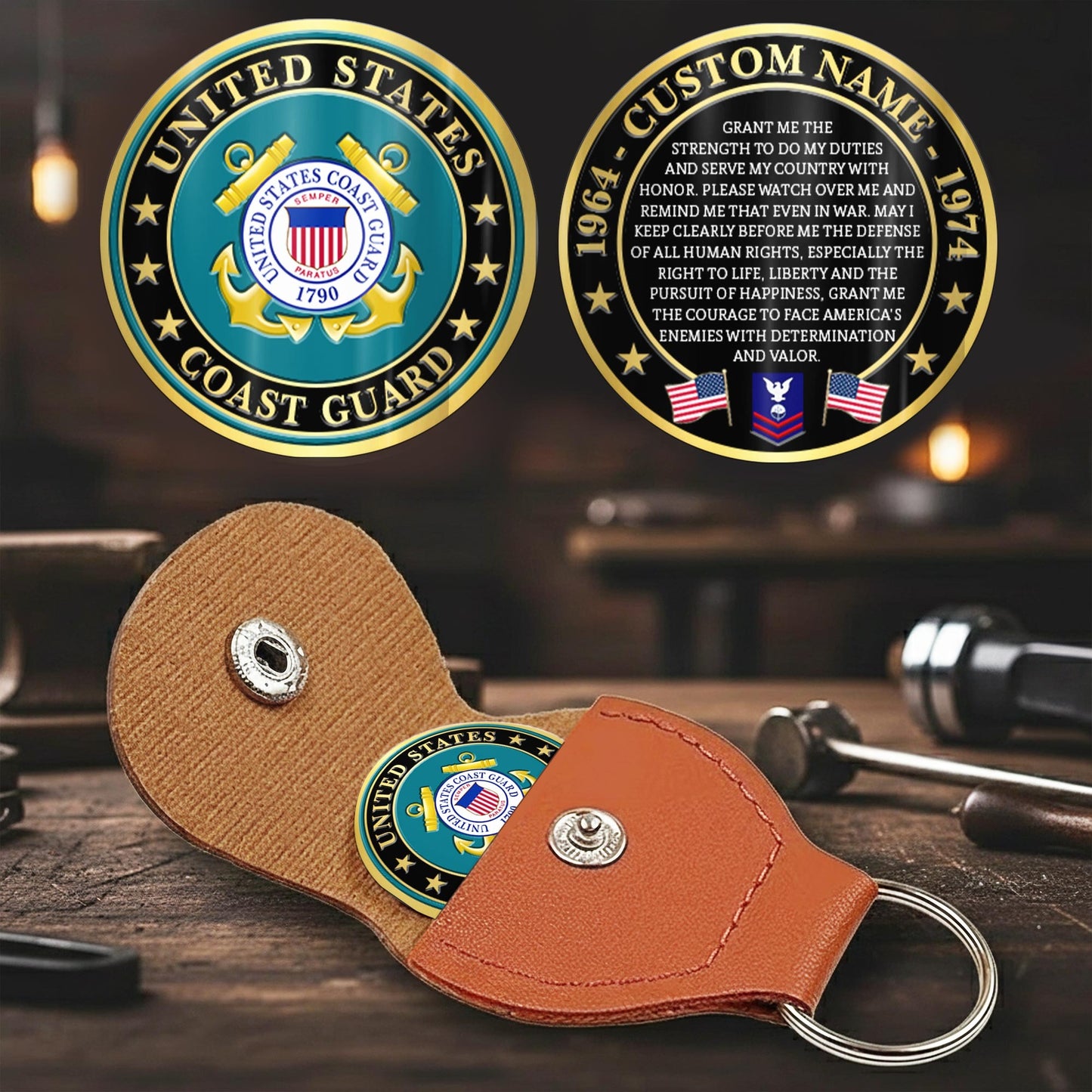 US Coast Guard – Military Printed Challenge Coin –  National Pride Medallion