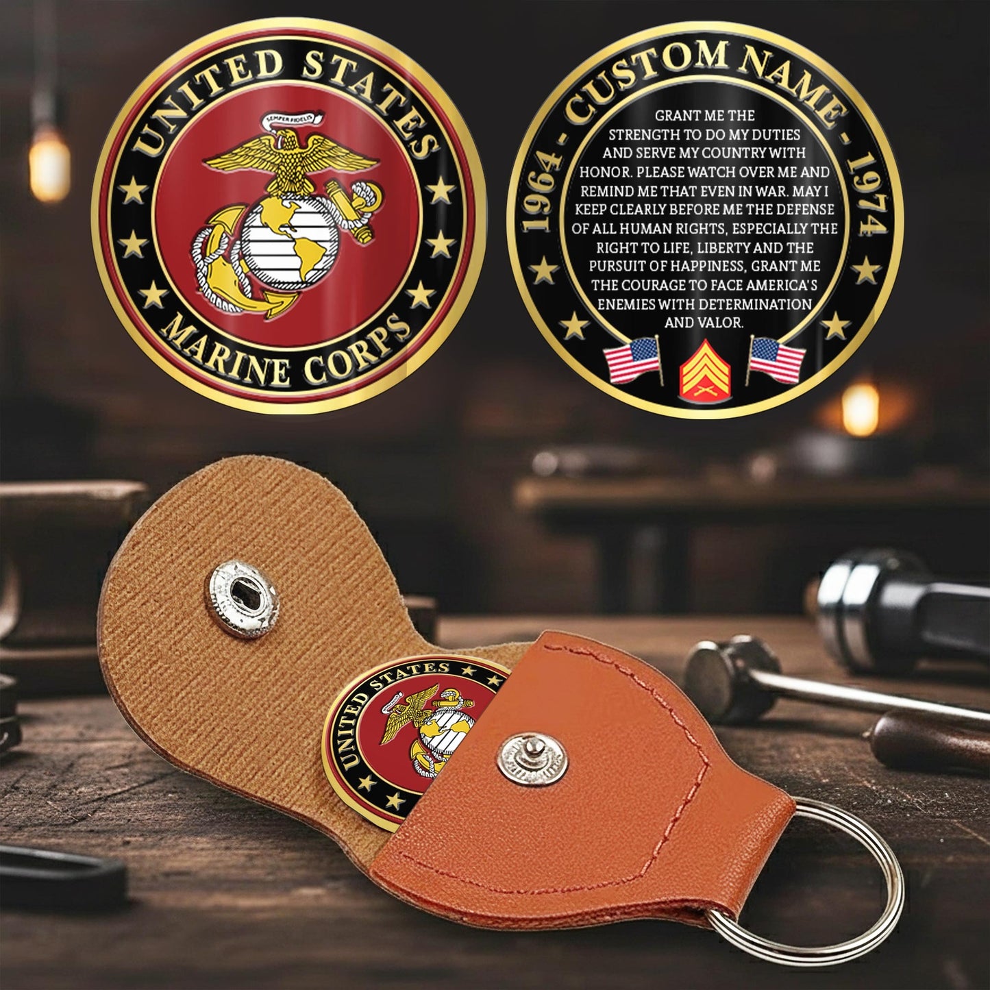 US Marine Corps – Military Printed Challenge Coin – National Pride Medallion