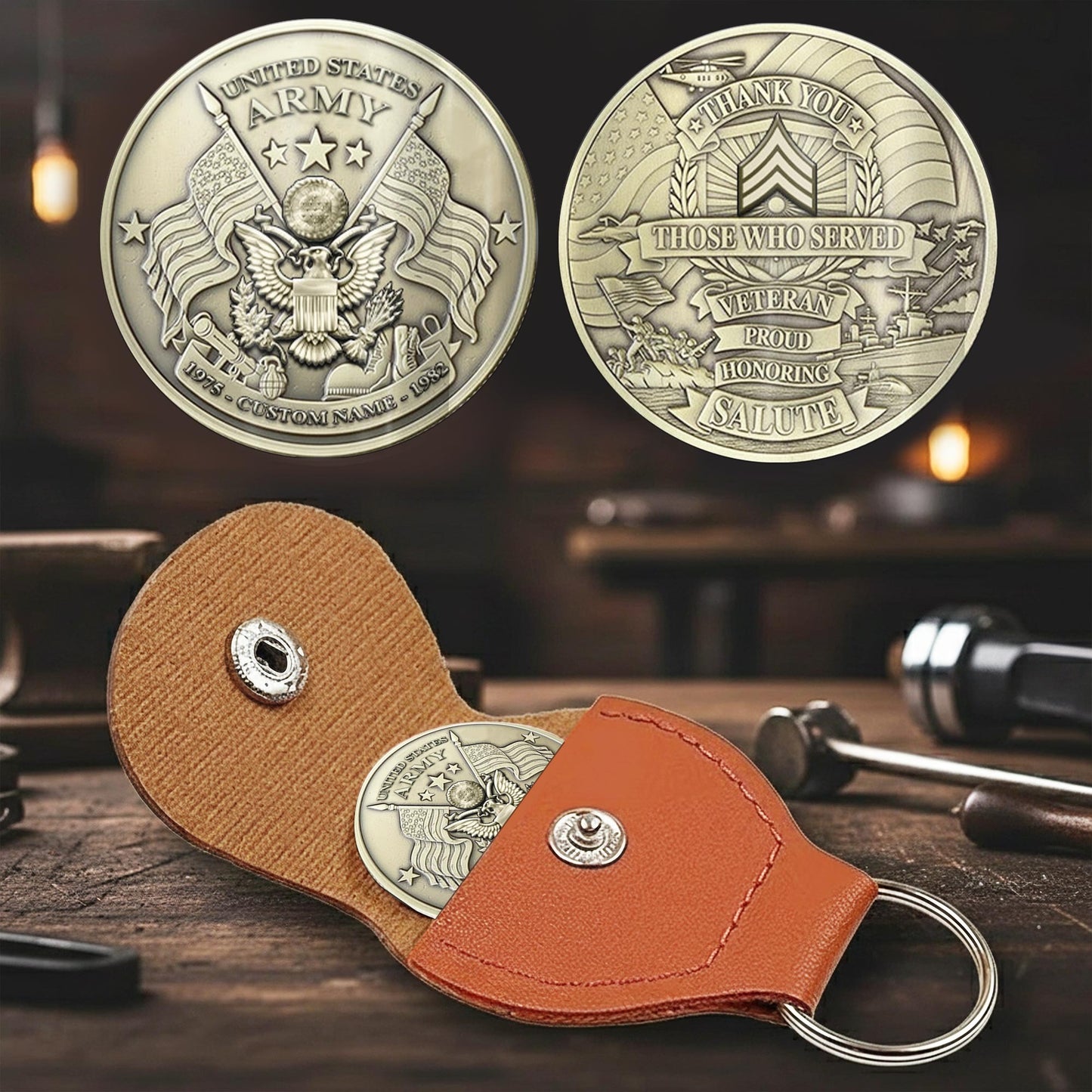 US Army – Military Printed Challenge Coin – Service Salute Crest