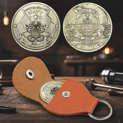 US Navy – Military Printed Challenge Coin – Service Salute Crest