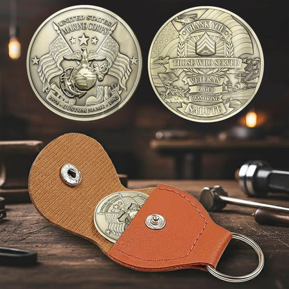 US Marine Corps – Military Printed Challenge Coin – Service Salute Crest