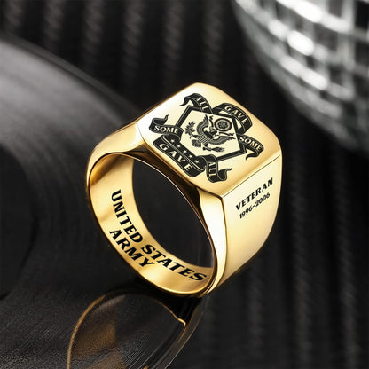 US Army – Engraved Men's Ring – Honor Star Crest