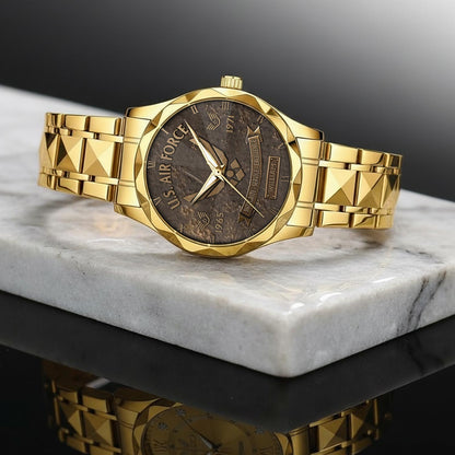 US Air Force – Diamond-Cut Bezel Watch – Bronze Legacy Crest