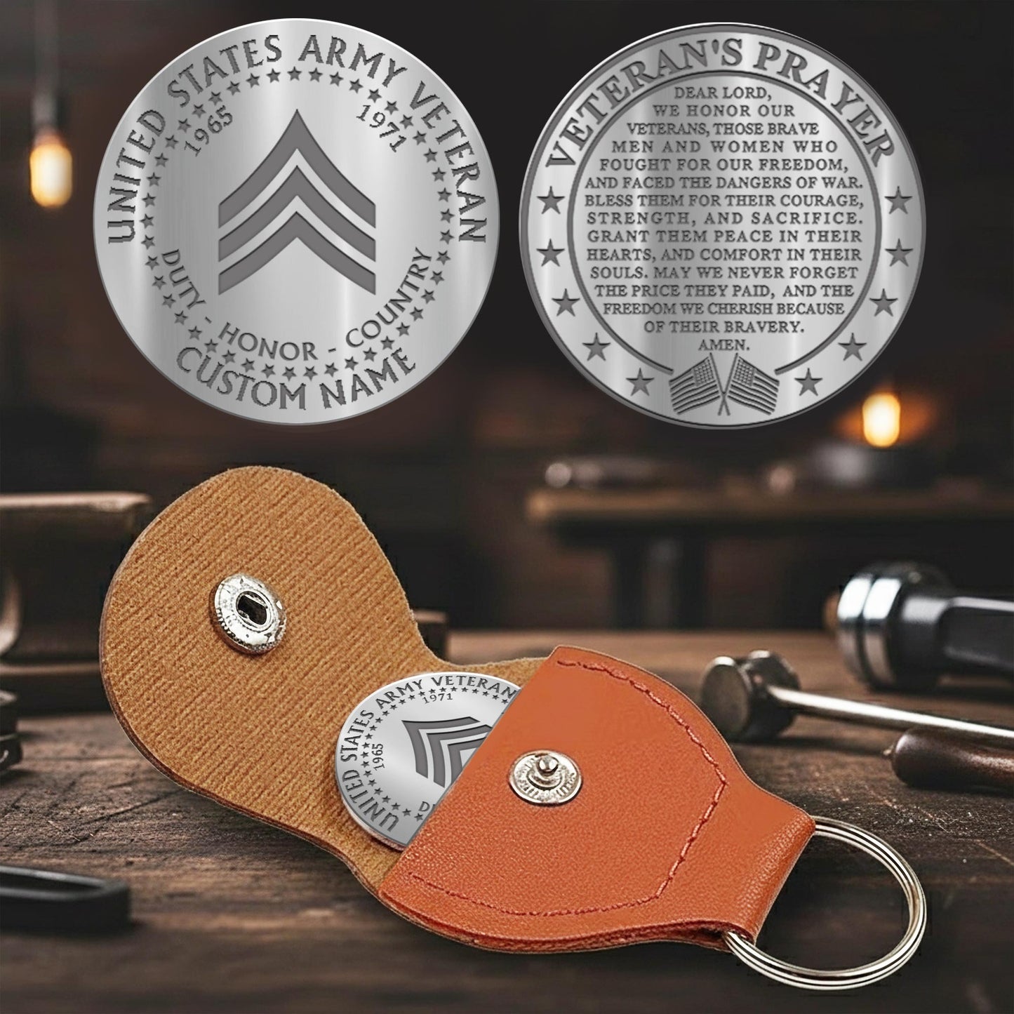 US Army – Military Printed Challenge Coin – Veteran Honor Coin