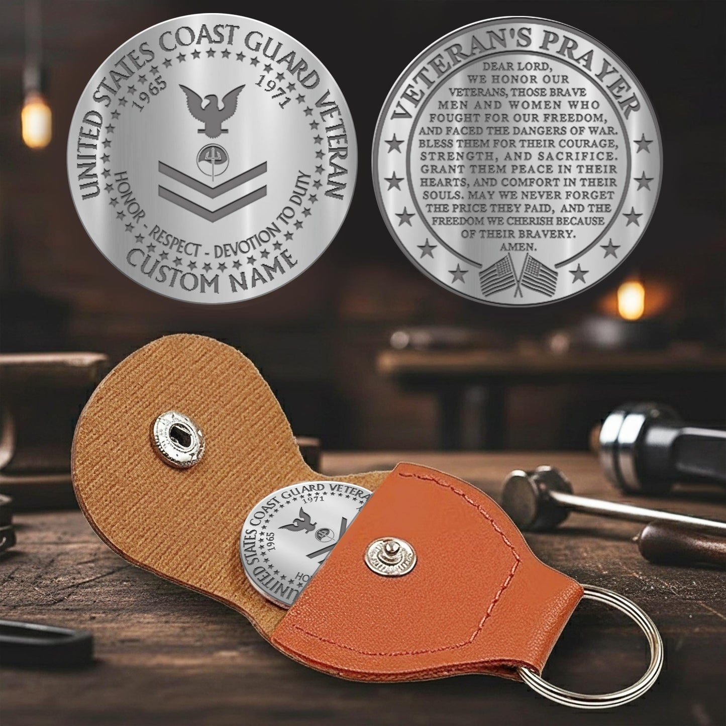 US Coast Guard – Military Printed Challenge Coin –  Veteran Honor Coin