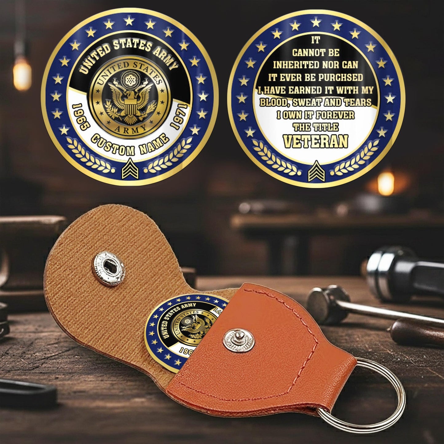 US Army – Military Printed Challenge Coin – Legacy Laurel Badge