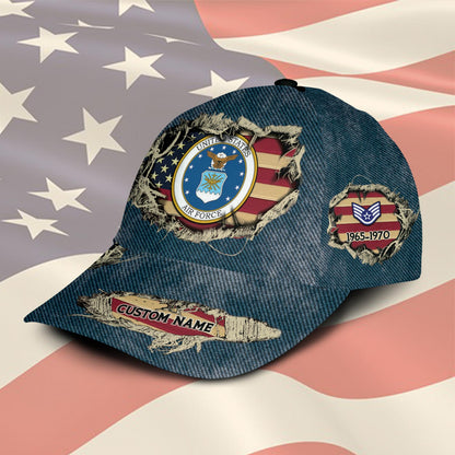 US Air Force – Classic Cap – Distressed Denim Print
