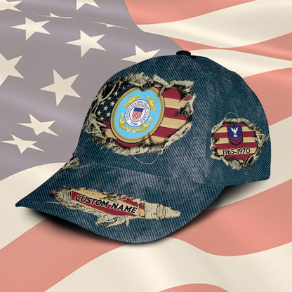 US Coast Guard – Classic Cap – Distressed Denim Print