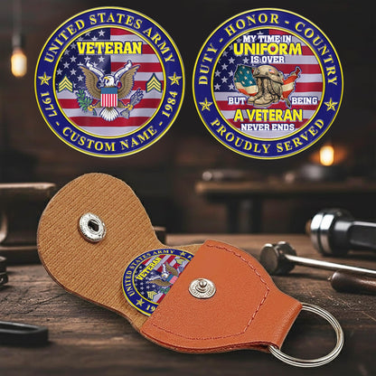 US Army – Military Printed Challenge Coin – Patriot Flag Veteran Coin