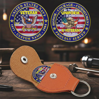 US Navy – Military Printed Challenge Coin – Patriot Flag Veteran Coin