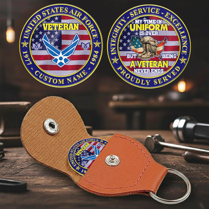 US Air Force – Military Printed Challenge Coin – Patriot Flag Veteran Coin