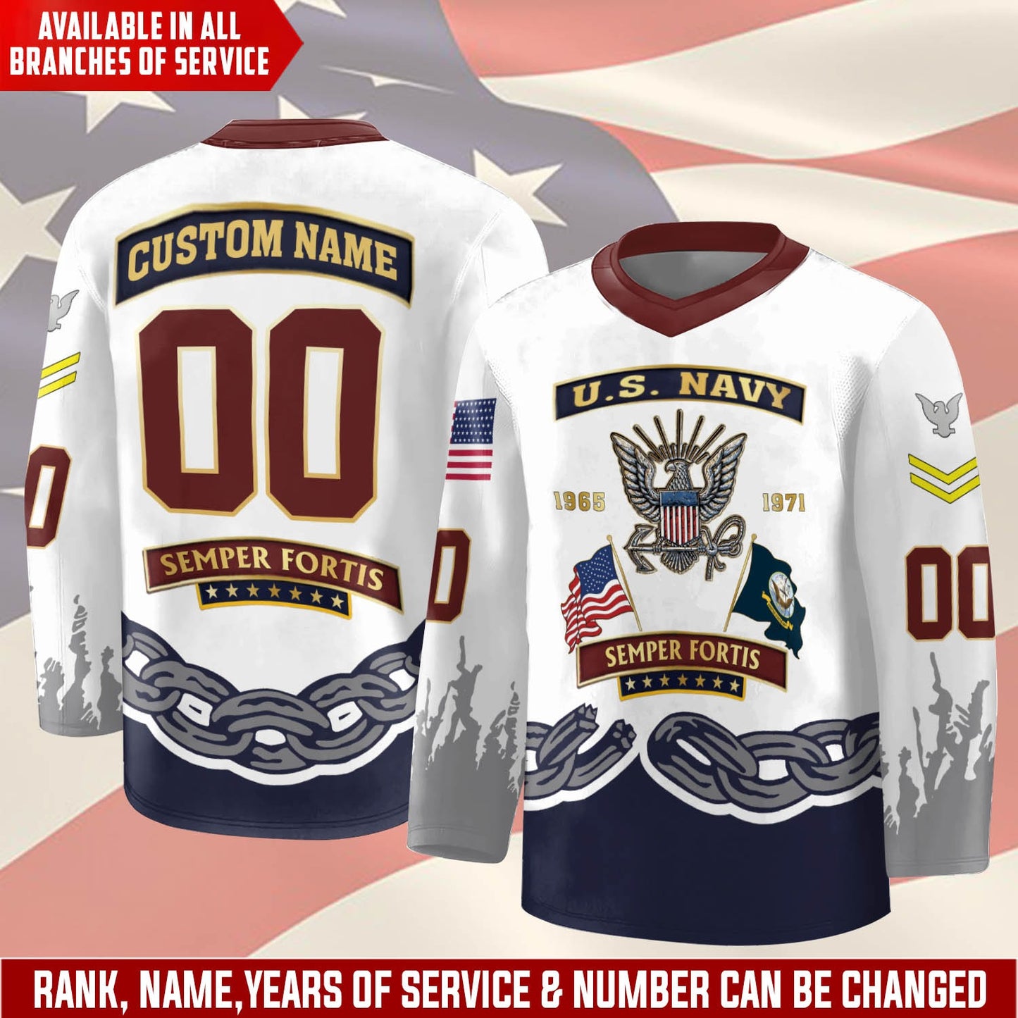 US Navy – Hockey Jersey – Unbreakable Chain Emblem