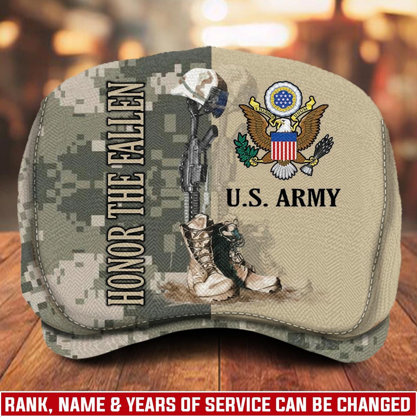 Custom U.S. Army Jeff Cap –  Honor The Fallen Camo Tribute Cap