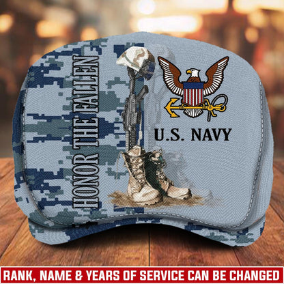 Custom U.S. Navy Jeff Cap –  Honor The Fallen Camo Tribute Cap