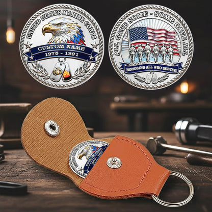 US Marine Corps – Military Printed Challenge Coin – Silver Eagle Tribute