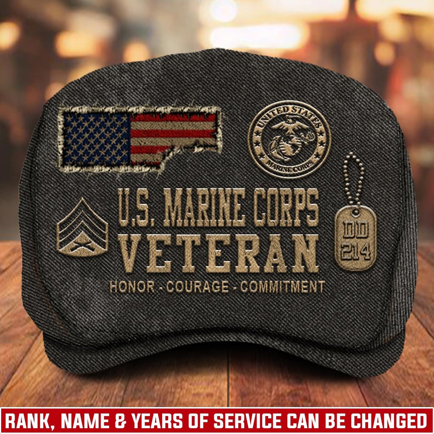 Custom U.S. Marine Corps Jeff Cap – Denim Patch Cap