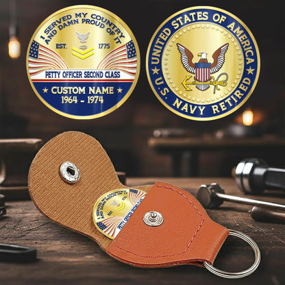 US Navy – Military Printed Challenge Coin – Patriotic Crest Coin