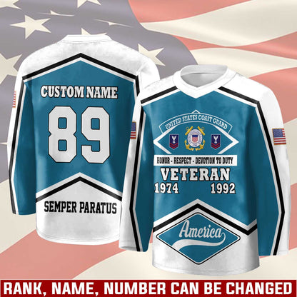 US Coast Guard – Hockey Jersey – Honor Shield Pattern