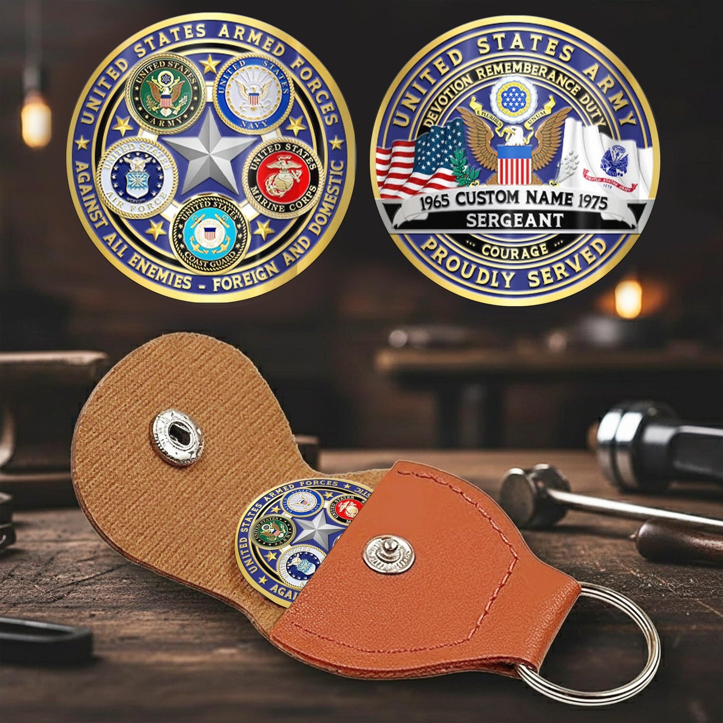 US Army – Military Printed Challenge Coin – Five Star Unity Crest