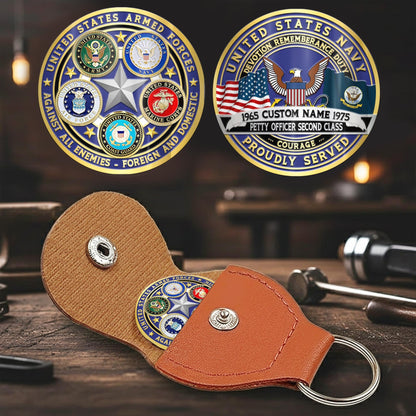 US Navy – Military Printed Challenge Coin – Five Star Unity Crest
