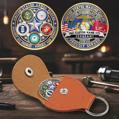 US Marine Corps – Military Printed Challenge Coin – Five Star Unity Crest