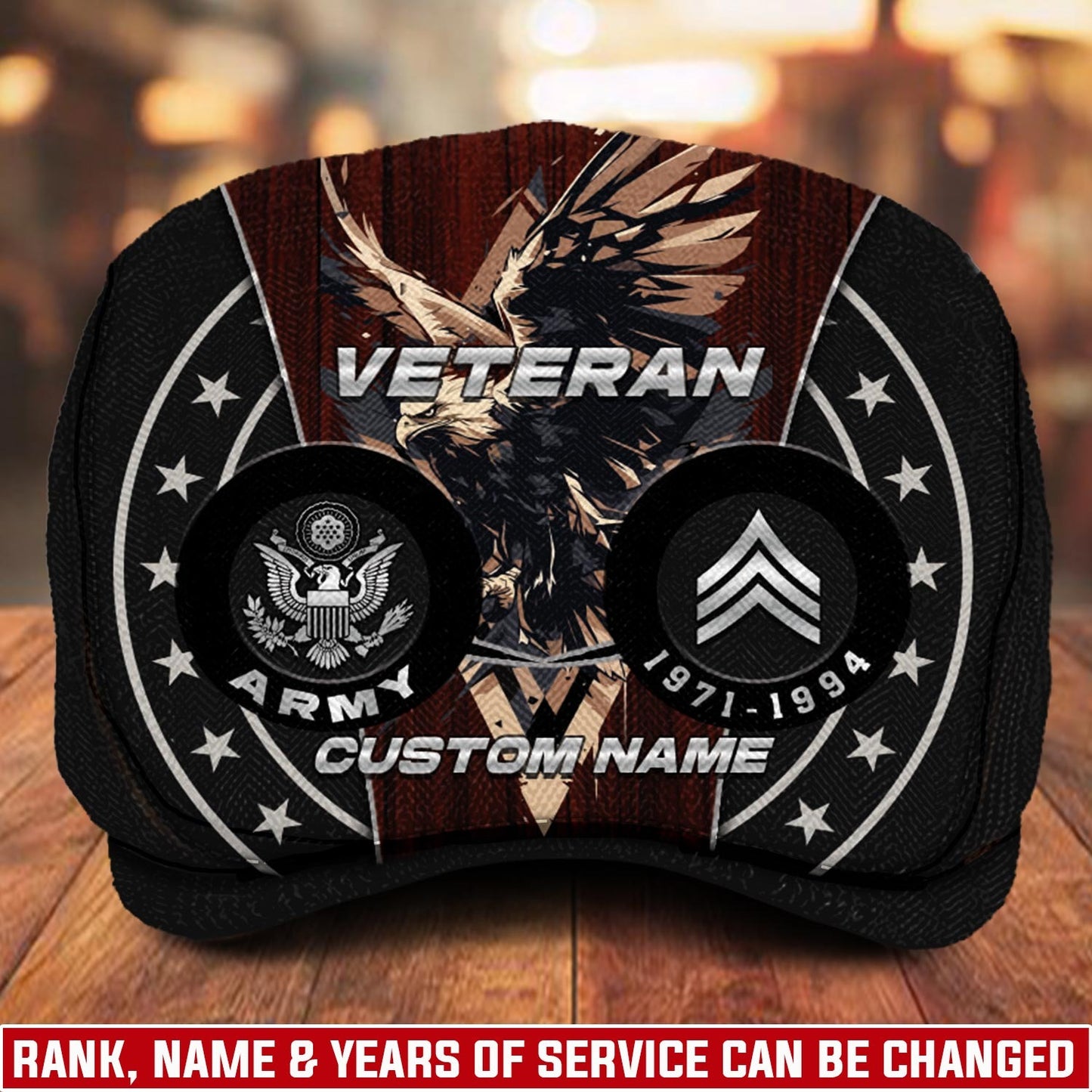 Custom U.S. Army Jeff Cap –  Eagle Star Circle Design