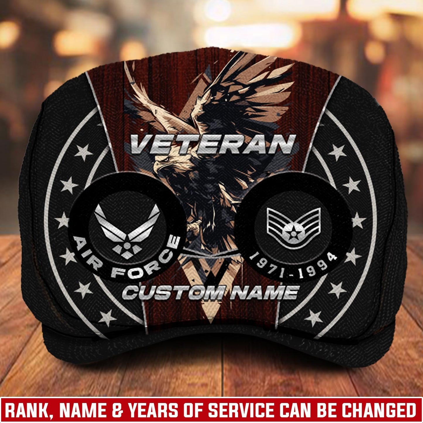 Custom U.S. Air Force Jeff Cap – Eagle Star Circle Design