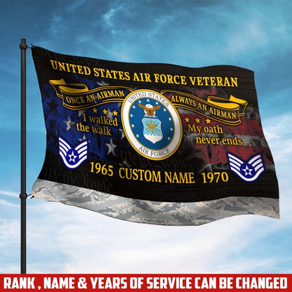 U.S. Air Force Flying Flag –  I Walked The Walk My Oath Never Ends