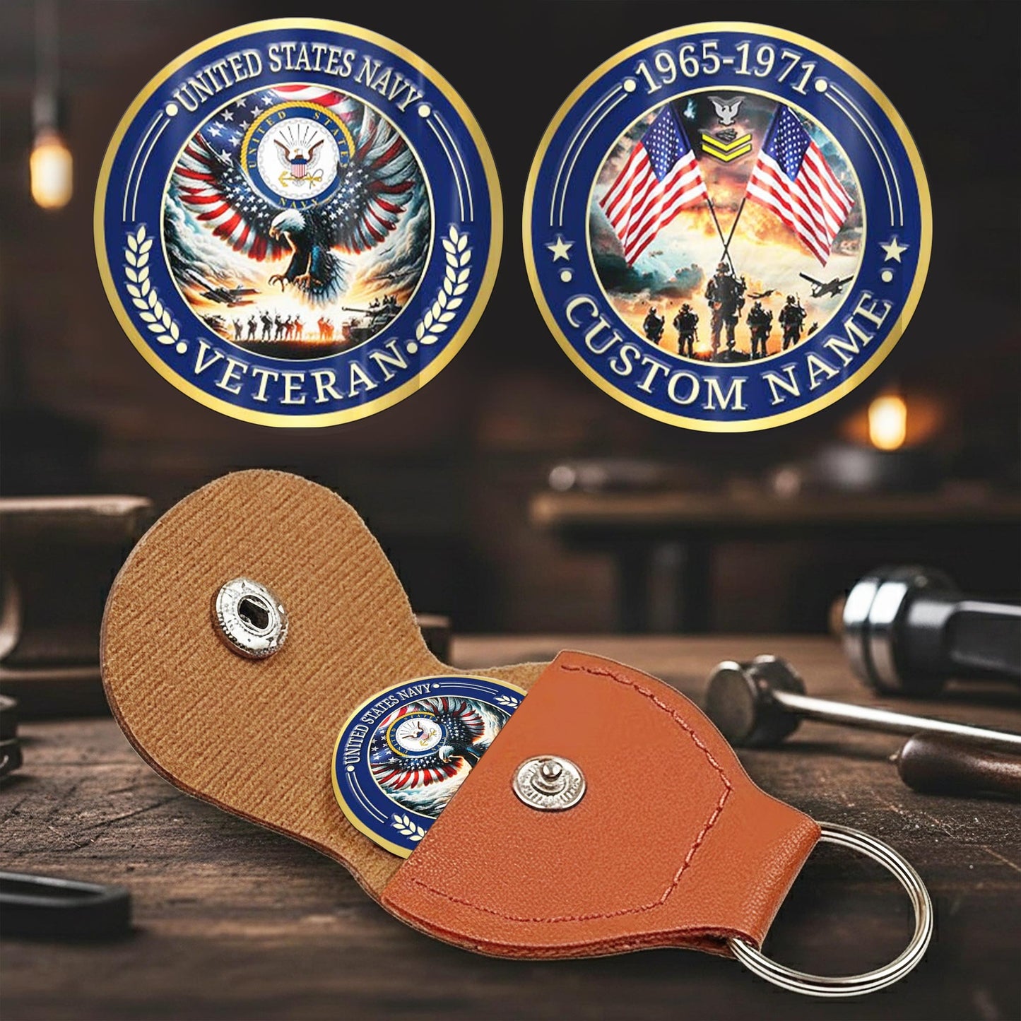 US Navy – Military Printed Challenge Coin – Rising Eagle Tribute