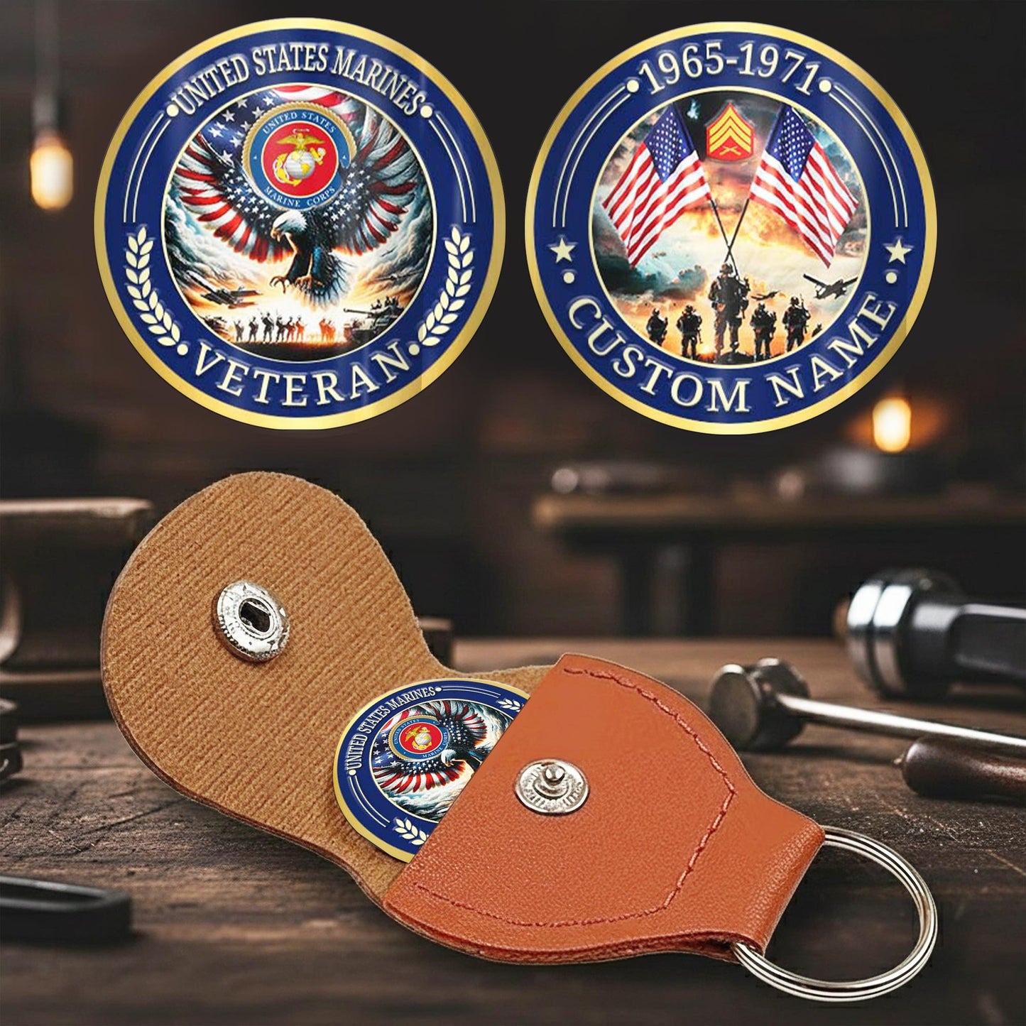 US Marine Corps – Military Printed Challenge Coin – Rising Eagle Tribute