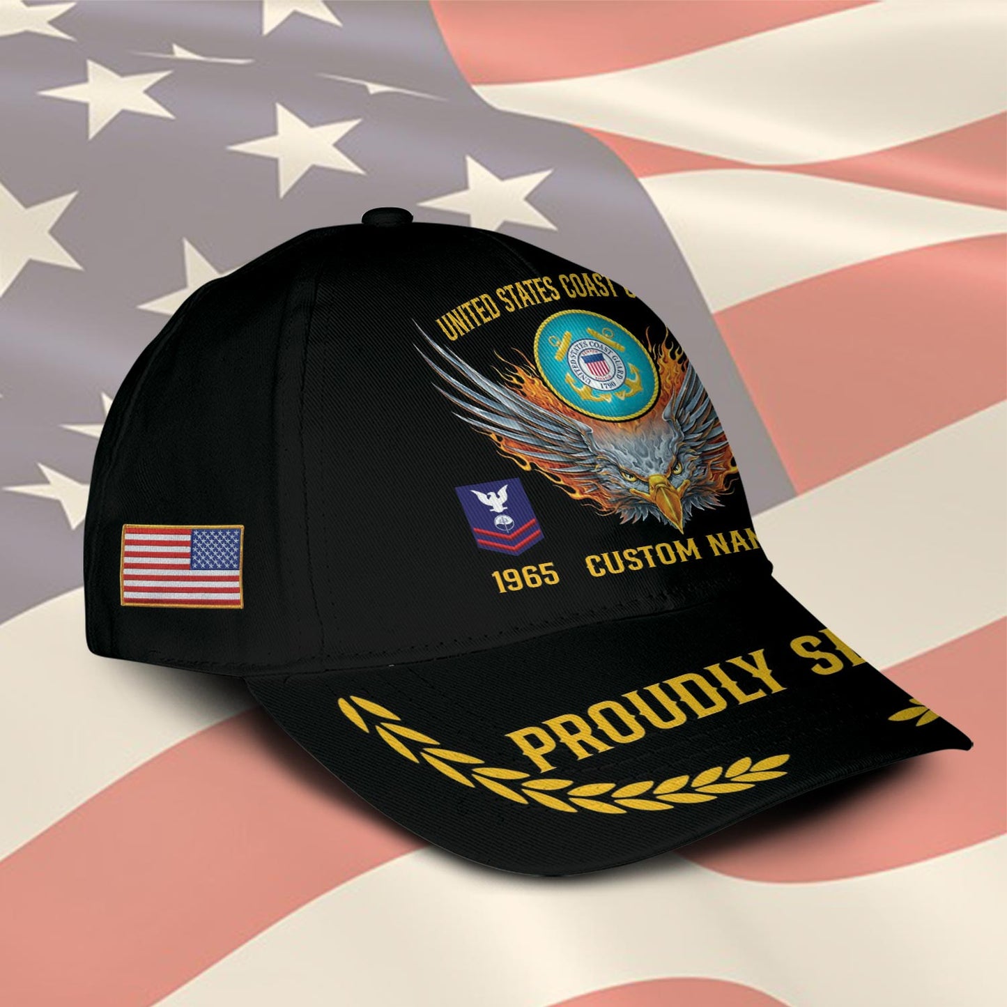 US Coast Guard – Classic Cap – Proudly Served - Flaming Eagle