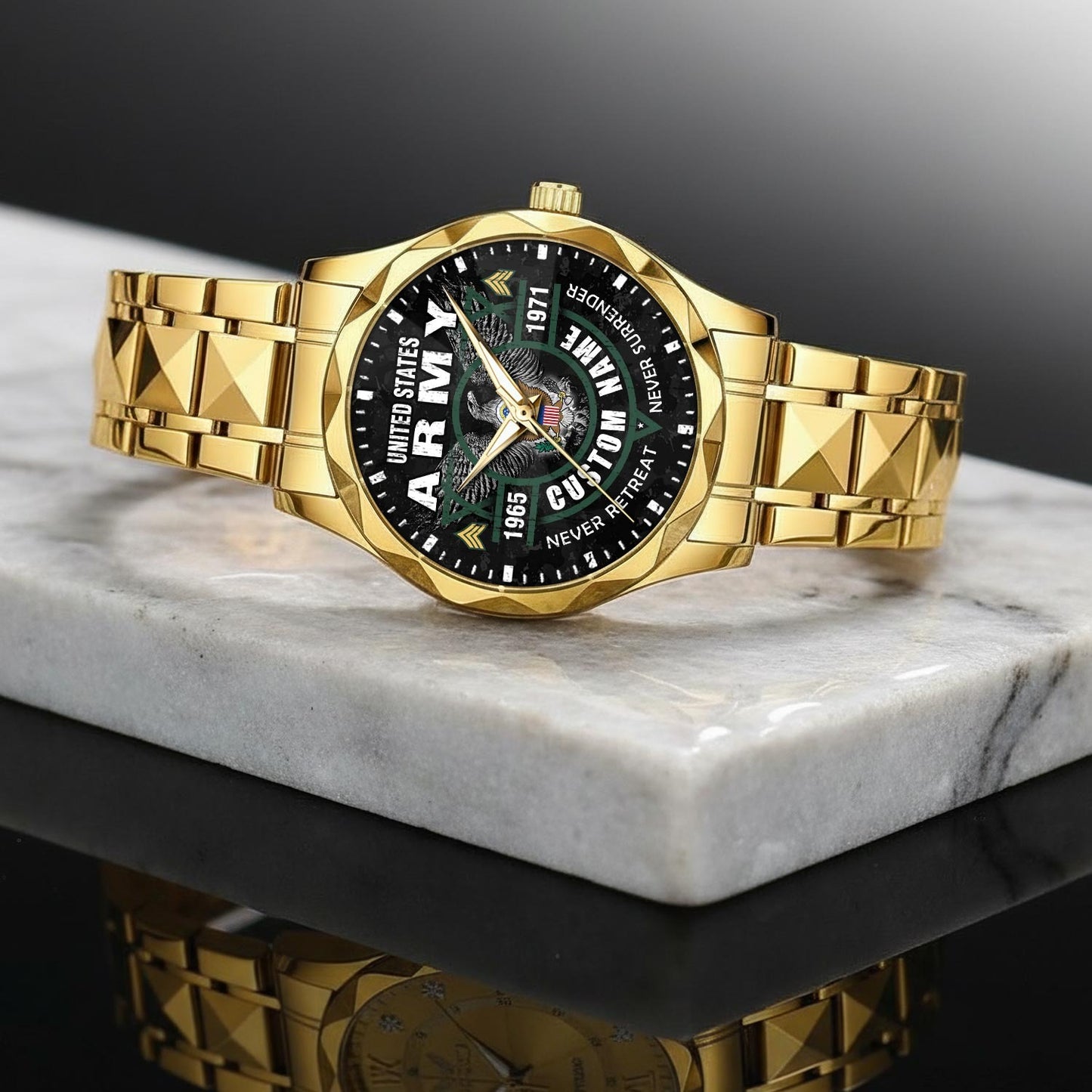 US Army – Diamond-Cut Bezel Watch – Commemorative Valor Dial