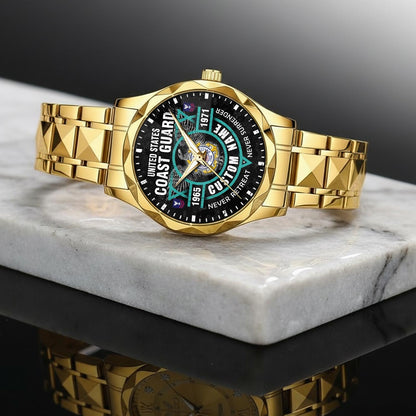 US Coast Guard – Diamond-Cut Bezel Watch – Commemorative Valor Dial