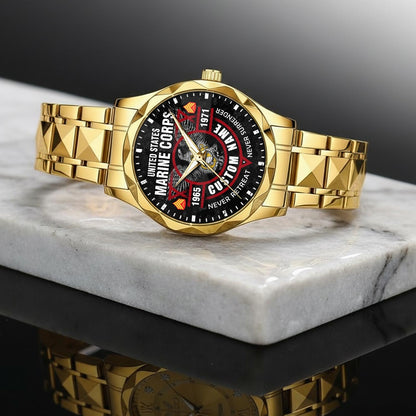 US Marine Corps – Diamond-Cut Bezel Watch – Commemorative Valor Dial