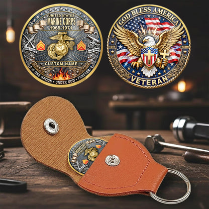 US Marine Corps – Military Printed Challenge Coin – God Bless Tribute Coin