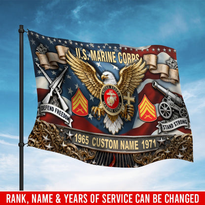 U.S. Marine Corps Flying Flag – Golden Eagle Veteran
