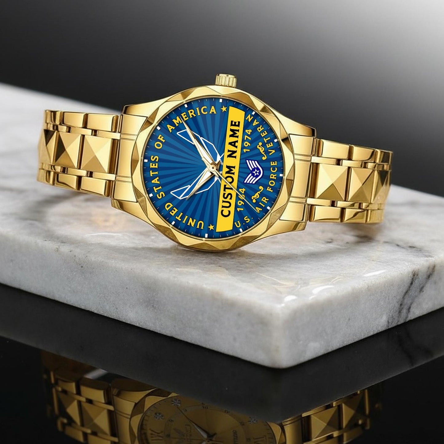 US Air Force – Diamond-Cut Bezel Watch – Liberty Star Crest
