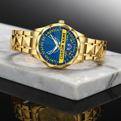 US Air Force – Diamond-Cut Bezel Watch – Liberty Star Crest