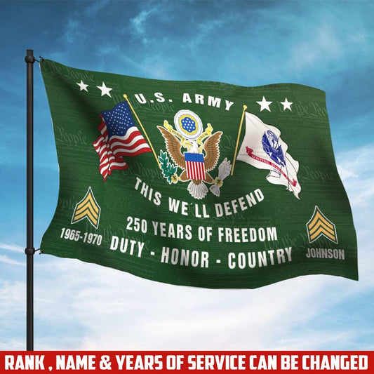 U.S. Army Flying Flag –  250 Years Of Freedom- VER 2