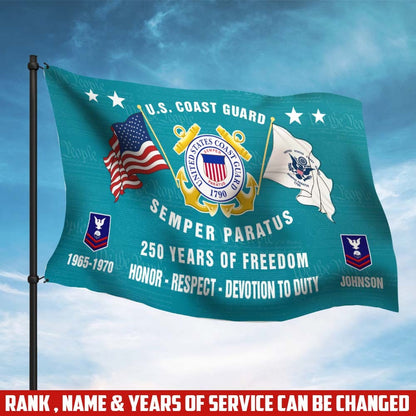 U.S. Coast Guard Flying Flag – 250 Years Of Freedom- VER 2