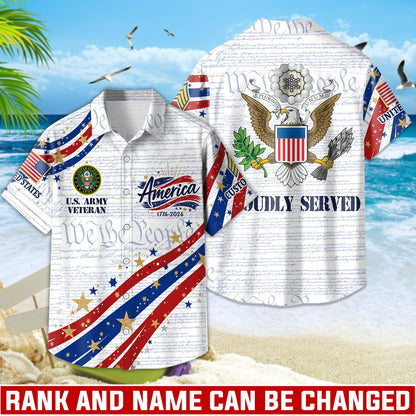 US Army – Hawaiian Shirt – Proudly Served