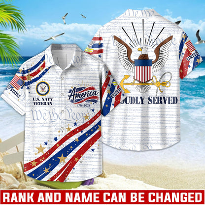 US Navy – Hawaiian Shirt – Proudly Served